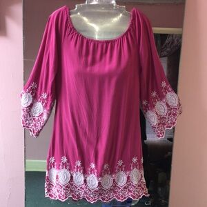 Pink Embroidered Tunic